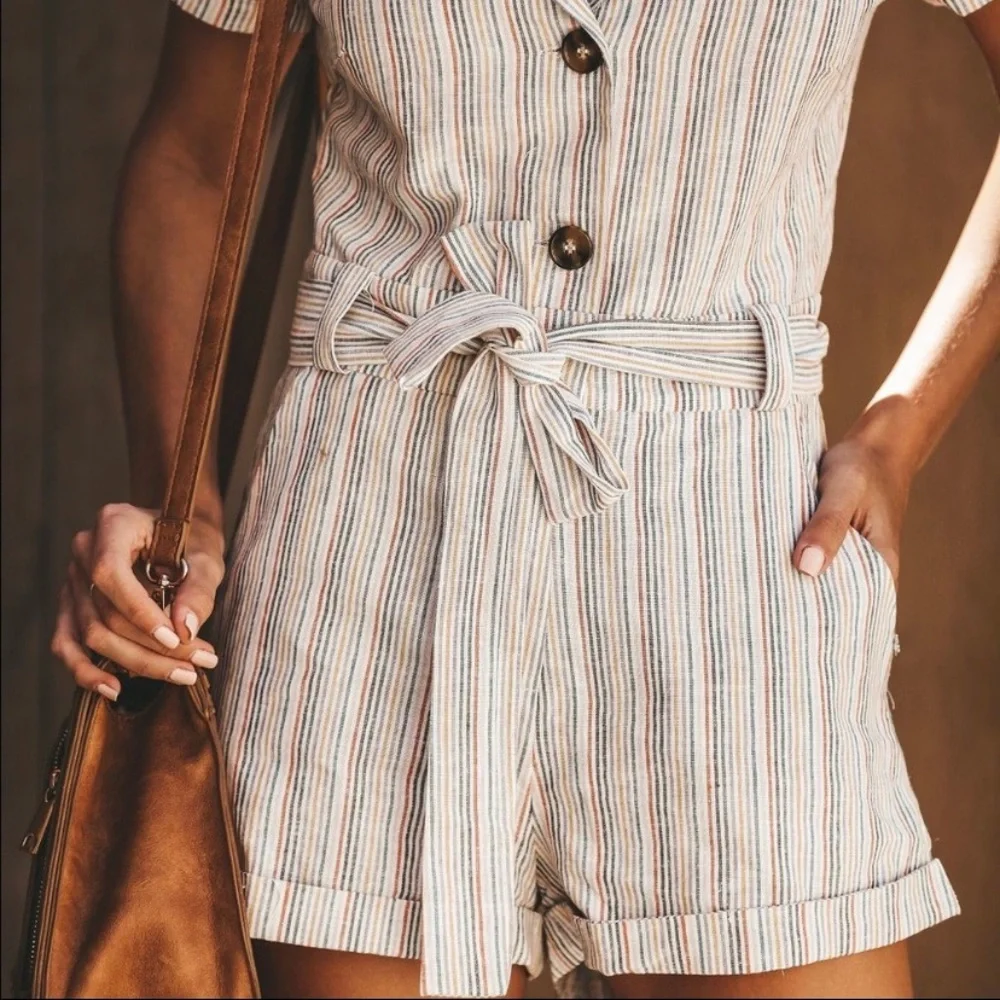 Fine + Dandy Cotton Blend Pocketed Romper - Picture 3 of 3